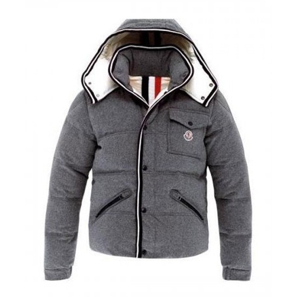 Moncler Branson Classic Mens Down Jackets Grey Short